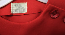 Load image into Gallery viewer, Vintage 1960&#39;s - Vogue Grand Couturier - Red Sleeveless Mod Dress w/ Shoulder Button Detail - See Measurements 28&quot; Waist