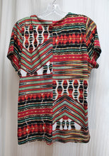 Load image into Gallery viewer, Calvin Klein - Multicolor Abstract Stripe Faux Wrap Top - Size M