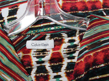 Load image into Gallery viewer, Calvin Klein - Multicolor Abstract Stripe Faux Wrap Top - Size M