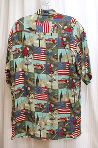 Vintage - Campia Moda - "All American" Americana Short Sleeve Button Front Shirt - Size M