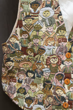 Load image into Gallery viewer, Vintage - Facets by Mirrors - &quot;Children of the World&quot; Tapestry Vest, Beige Background - Size S (See Measurements)