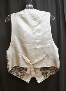 Vintage - Facets by Mirrors - "Children of the World" Tapestry Vest, Beige Background - Size S (See Measurements)