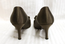 Load image into Gallery viewer, Stuart Weitzman - Brown &quot;GigiRitz&quot; Satin Peep Toe Pumps - Size 9.5 M (w/ Box)