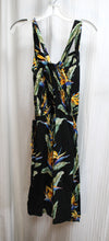 Load image into Gallery viewer, Vintage - Paradise Found - Black Bird of Paradise Print Wrap Skirt Dress - Size XL