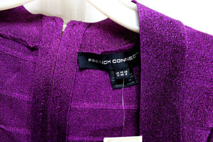 The French Connection - Purple Sparkle Lurex Body Con Stretch Dress - Size 8 (w/ Tags)