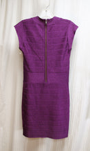 Load image into Gallery viewer, The French Connection - Purple Sparkle Lurex Body Con Stretch Dress - Size 8 (w/ Tags)