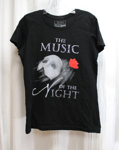 Phantom of the Opera, Music of The Night Black, 2-sided T-Shirt- Size L (women's Cut)