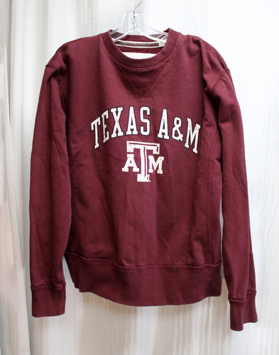 League Collegiate Wear - Texas A&M,  V-Stitch Pullover Sweatshirt - Size S