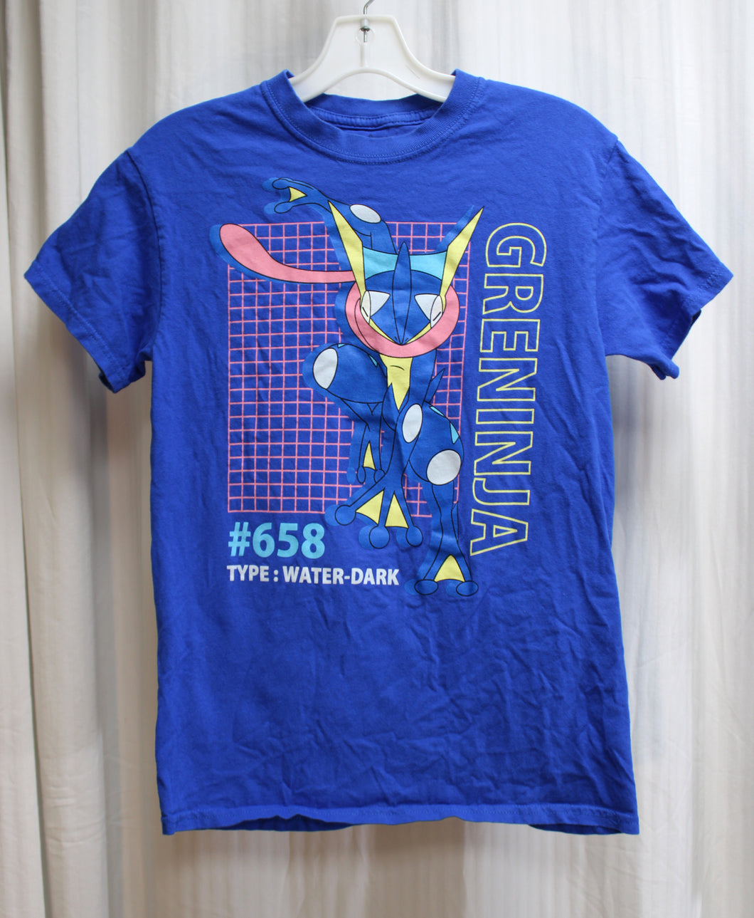 Pokemon - Grenija #658 Type: Waterdark, Bright Blue - T-Shirt - Size S