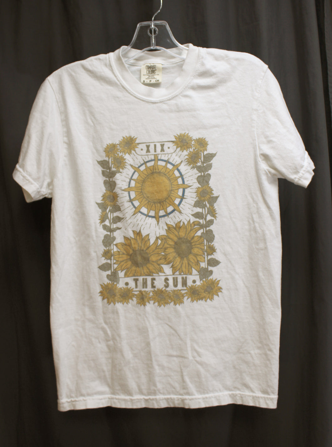 Comfort Colors - Sun Tarot Sunflowers, Off White T-Shirt - Size S