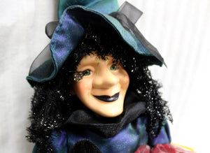 Vintage 2002- Dan Dee, Spooky Hollow (Jo-ann Stores) - Halloween Witch Shelf Sitter w/ Black Cat