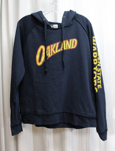 New Era - Oakland Golden State Warriors, City Edition Oakland Forever, Navy Hoodie w/ Front & Sleeve Graphic - Size L