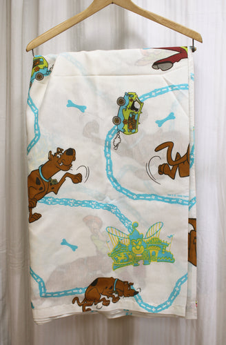 Vintage 1988 - Hanna-Barbera / Bibb Company - Scooby Doo, Mystery Machine & Shaggy - Flat Twin Sheet 66