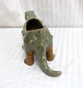 Glazed Ceramic Stegosaurus Dinosaur Planter - 9.5" L