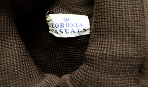 Vintage - Coronia Casuals - Brown Knit Button Front Coat - See Measurements 17" Shoulders