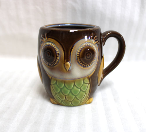 Burrow & Burrow - Owl, Earth Toned Coffee Mug