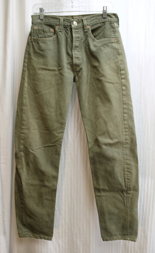 Levi's 501s - Khaki Green Denim Jeans - Size 31/32