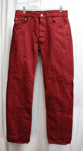 Levi's 501s - Brick Red Denim Jeans - Size 32/32