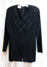 Load image into Gallery viewer, Vintage - Sondro - Black Geometric Beading on Chest Tunic - (See Measurements 17&quot; Shoulders)