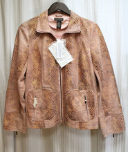 Load image into Gallery viewer, Dialogue - Pink Faux Snake Skin Moto Jacket - Size M (w/ TAGS)