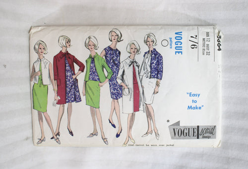 Vintage - Vogue Pattern 6864 - Coat, Jacket, Dress, Overblouse & Skirt - 7/6 Size 12 - Sewing Pattern