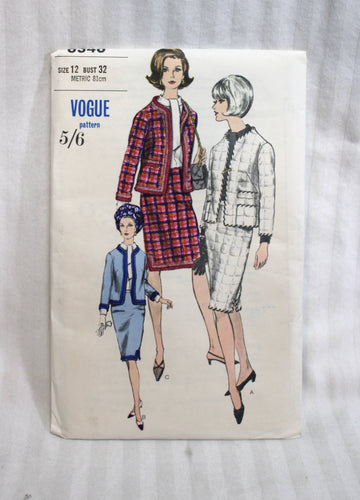 Vintage - Vogue Pattern 6346 - Easy to Make Suit 5/6 Size 12 - Sewing Pattern