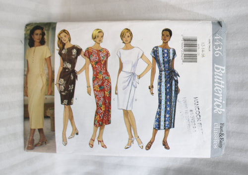 Vintage - Butterick Misses Dress 4436 - Size 12,14,16 - Sewing Pattern