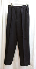 Load image into Gallery viewer, Giorgio Sant&#39;Angelo - Black Wool Creased Pleat Front Pants - Size 8