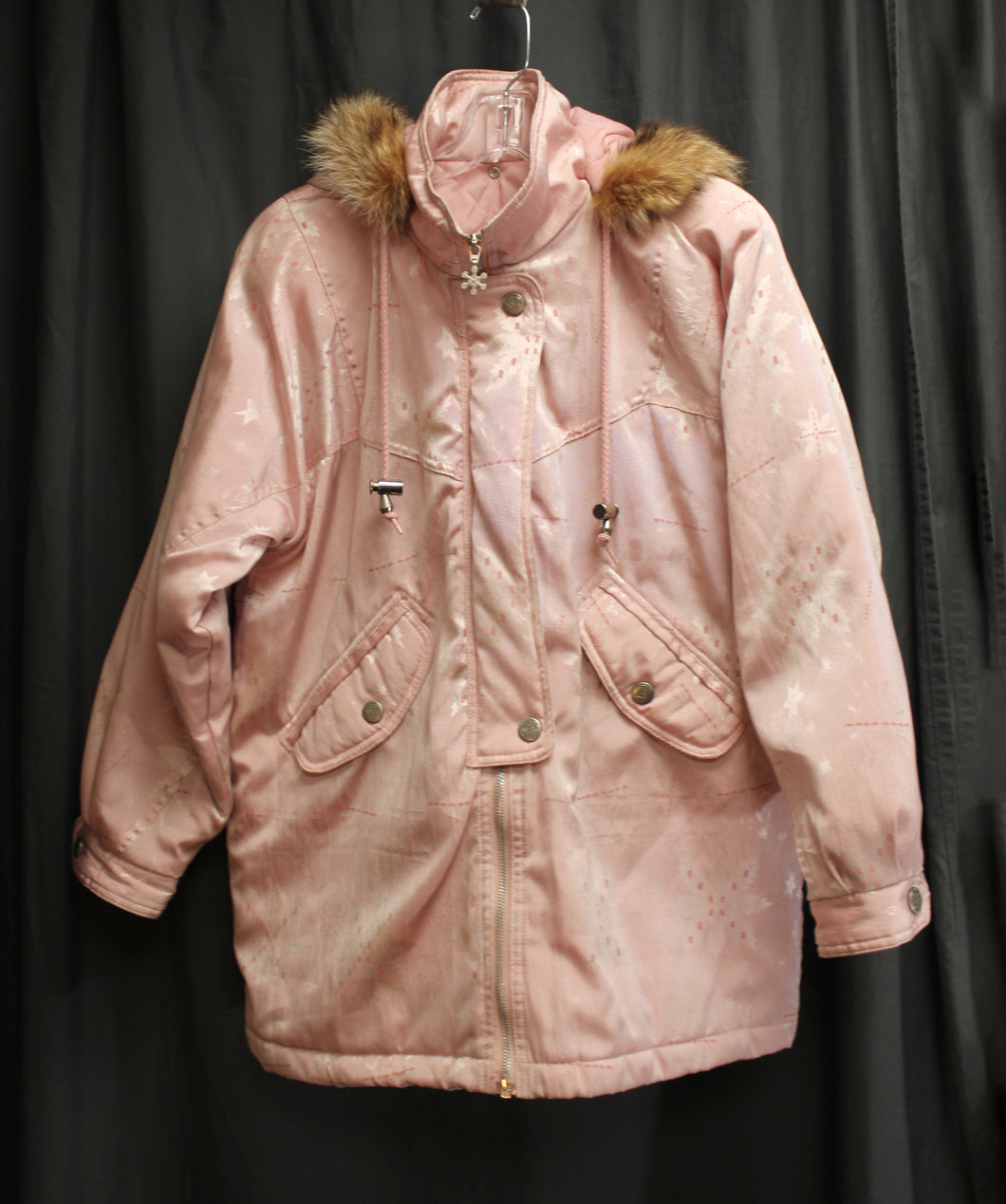 Vintage Petite Sophisticate Light Pink Snowflake Jacquard Winter P Superior Thrift