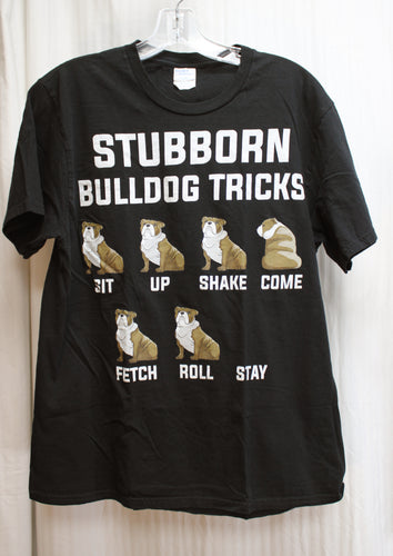 Port & Co. - Stubborn Bulldog Tricks - Black T-Shirt - Size M