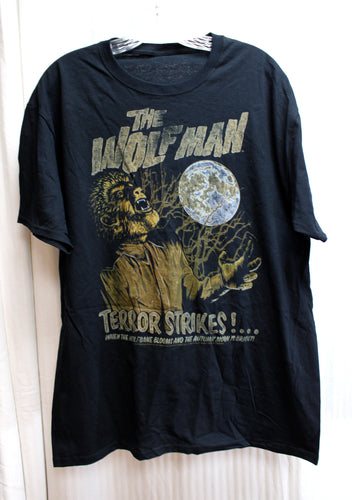 Universal Studios - The Wolfman Terror Strikes!... When the Wolfbane Blooms and the Autumn Moon iS Bright - Black T-shirt - Size XL