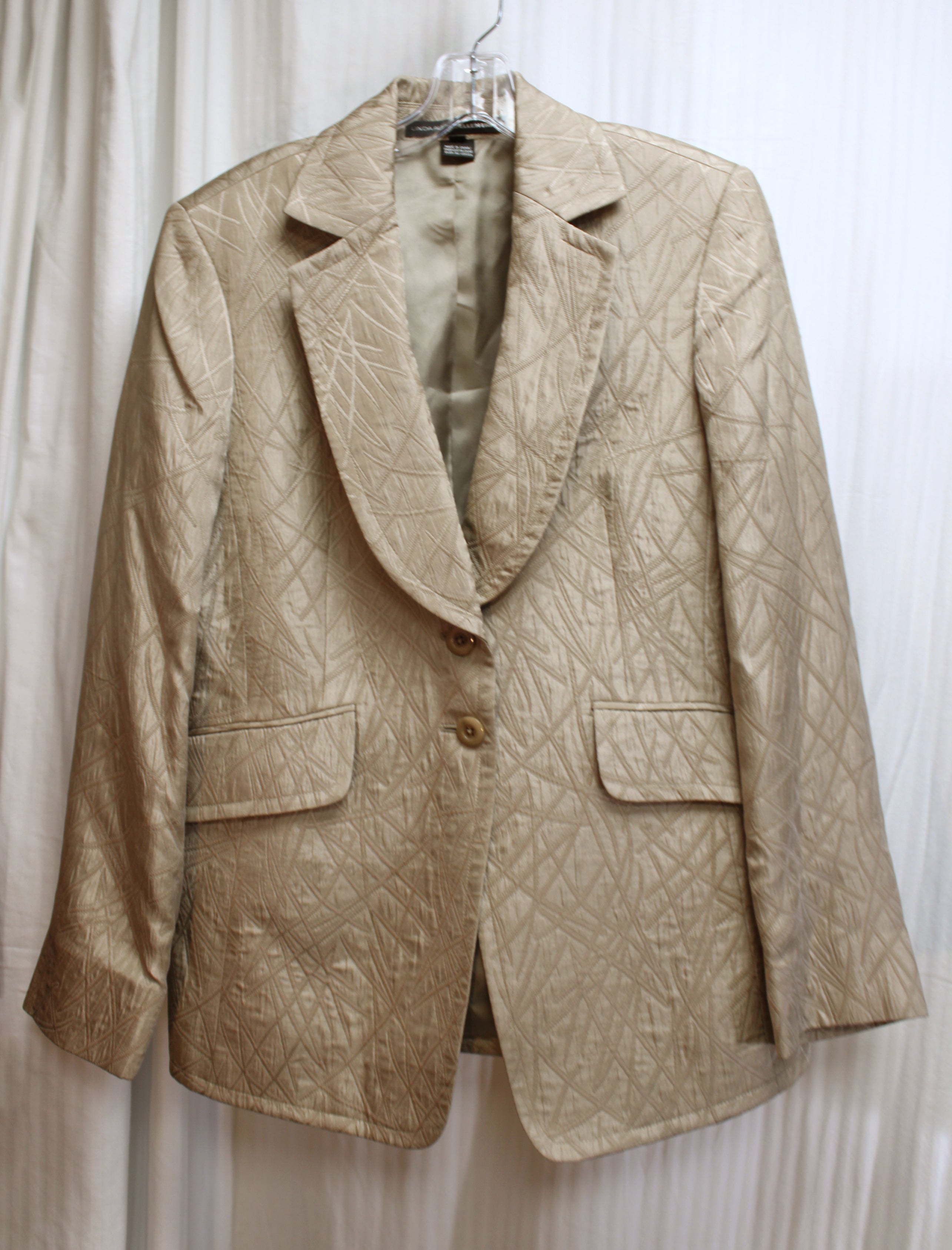 Linda Allard Ellen Tracy Long Blazer Jacket Ivory sale Quartz size 4 NWT