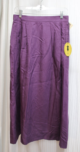 Vintage - The Villager - Purple Pleated at the Waist A-Line Skirt w/ Pockets - Size 12 (vintage) (W/  Original TAGS)