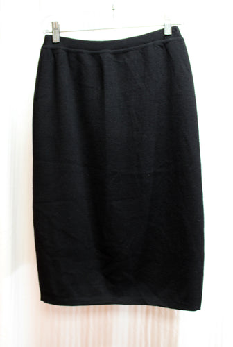 Vintage 80's - Benetton - Black Wool Knit Pencil Skirt - Size 44 (Italy) 24