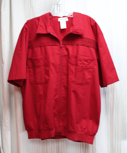 Men's Vintage - John Blair - Short Sleeve Zip Up Shirt Jacket - Size L