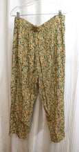 Load image into Gallery viewer, Vintage - Carole Little- 3PC Mustard &amp; Taupe Abstract Stripe w/ Red and Green Floral - Boho Flowy Pants, Top &amp; Long Sleeve Shirt Jacket - Size 16 (See Measurements)
