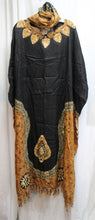 Load image into Gallery viewer, Sahara - Black &amp; Browns - Caftan w/ Matching Scarf - One Size PLUS