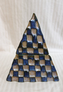 Handmade Unique Ceramic Pyramid Container/Box- 10.5" h