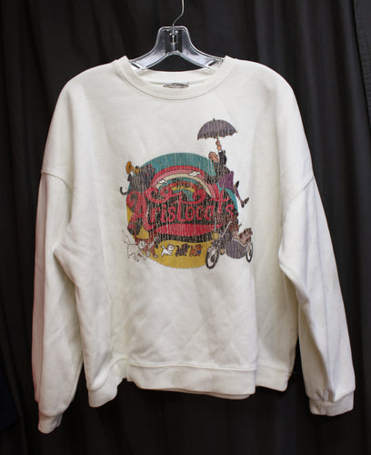 Vintage - Disney, Marie - Aristocats - Oversized Off White Pullover Sweatshirt - Size L