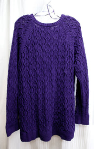 Michael, Michael Kors - Royal Purple, Boat Neck Tunic Sweater/Mini Dress - Size 3X