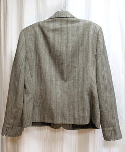 Vintage - Harve Benard by Benard Holtzman - Black & White Weave Herringbone Blazer - Size M (See Measurements)