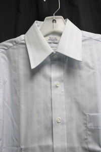 Men's Vintage Arrow Brigade - Light Blue w/ White Pinstripe Button Up Shirt - Size 15-30 SHORT