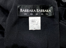 Load image into Gallery viewer, Vintage - Barbara Barbara - Black 1/2 Sleeve Pleated &amp; Draped Front Dress - Size 16