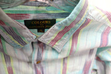 Load image into Gallery viewer, Men&#39;s Vintage - Colours by Alexander Julian- Blue &amp; Multicolor Short Sleeve Lightweight Shirt - Size M
