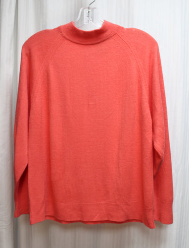 Vintage - Hampshire Studio - Melon Orange - Mock Neck Sweater - Size: Petite Medium