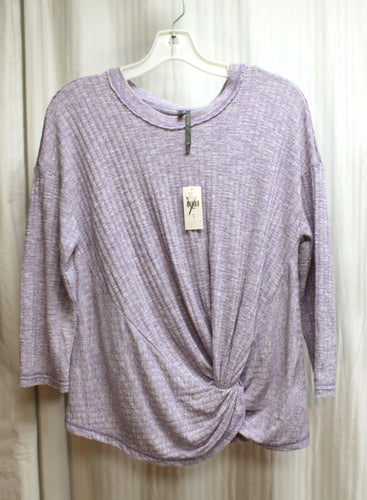 Anthropologie - Lavender Twist Hem Thermal Style Top - Size S (w/ Tags)