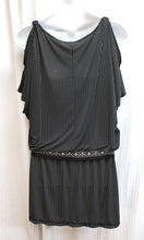Load image into Gallery viewer, Max Studio - Black &amp; White Polka Dot Short Split Sleeve Drop Waist Short Dress- Size L